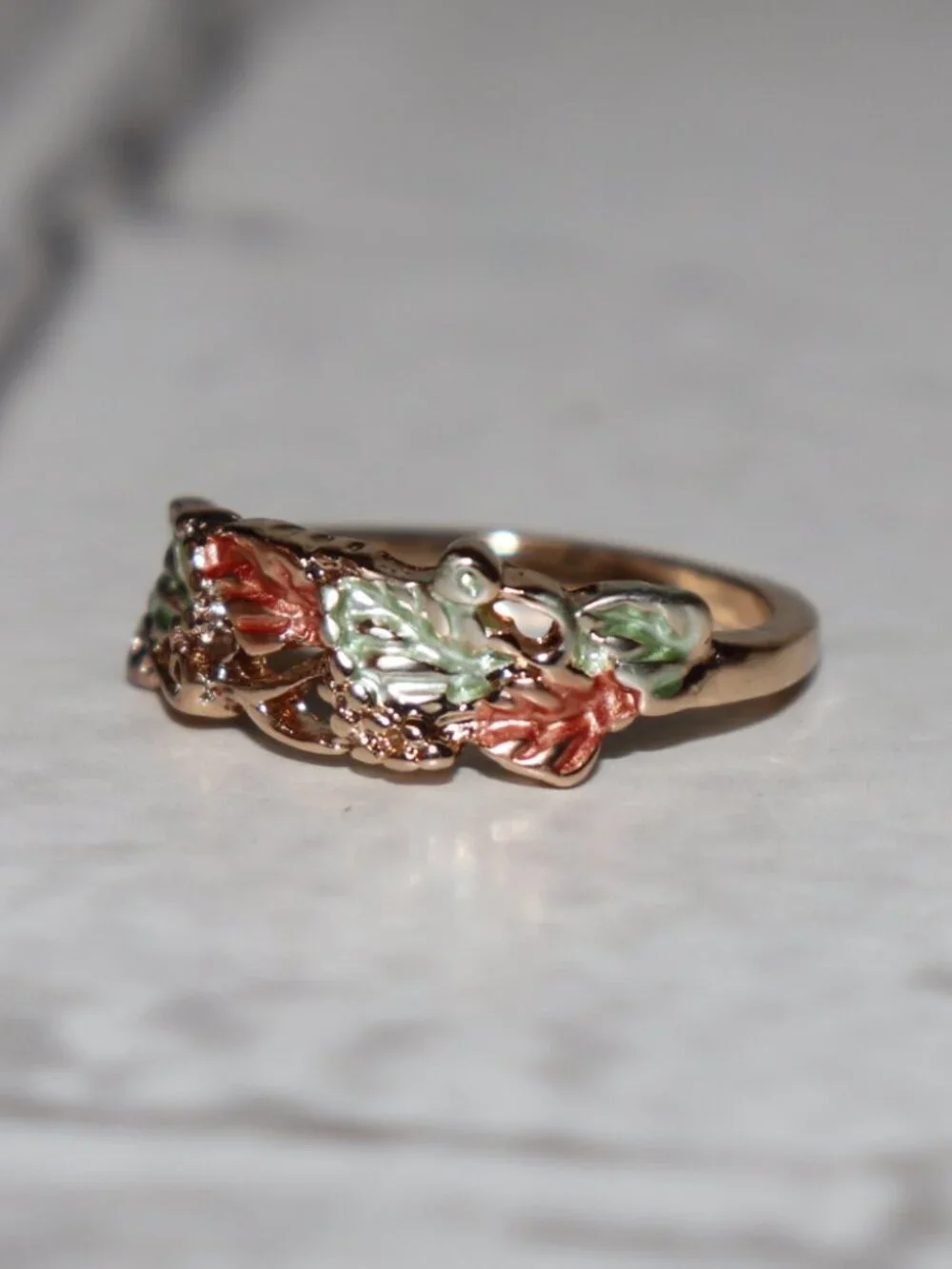 ✨ NWOT Vintage Leaf & Floral Statement Ring • Size 9.5 ✨